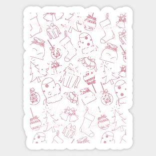 Christmas Greetings 1- Santa and Decor Pattern Sticker